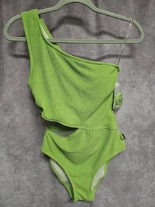 Traje de baño Michael Kors talla 8 verde un hombro nuevo con etiquetas - Imagen 1 de 2
