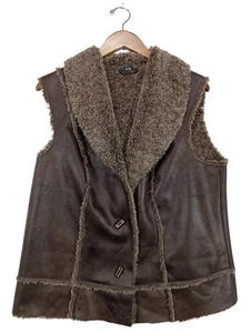 G.W. Chaleco de piel sintética Mujeres Chaleco Talla EU 44 marrón look casual - Imagen 1 de 6