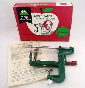 Pelador y rebanadora vintage White Mountain Apple Parer con instrucciones - Imagen 1 de 18