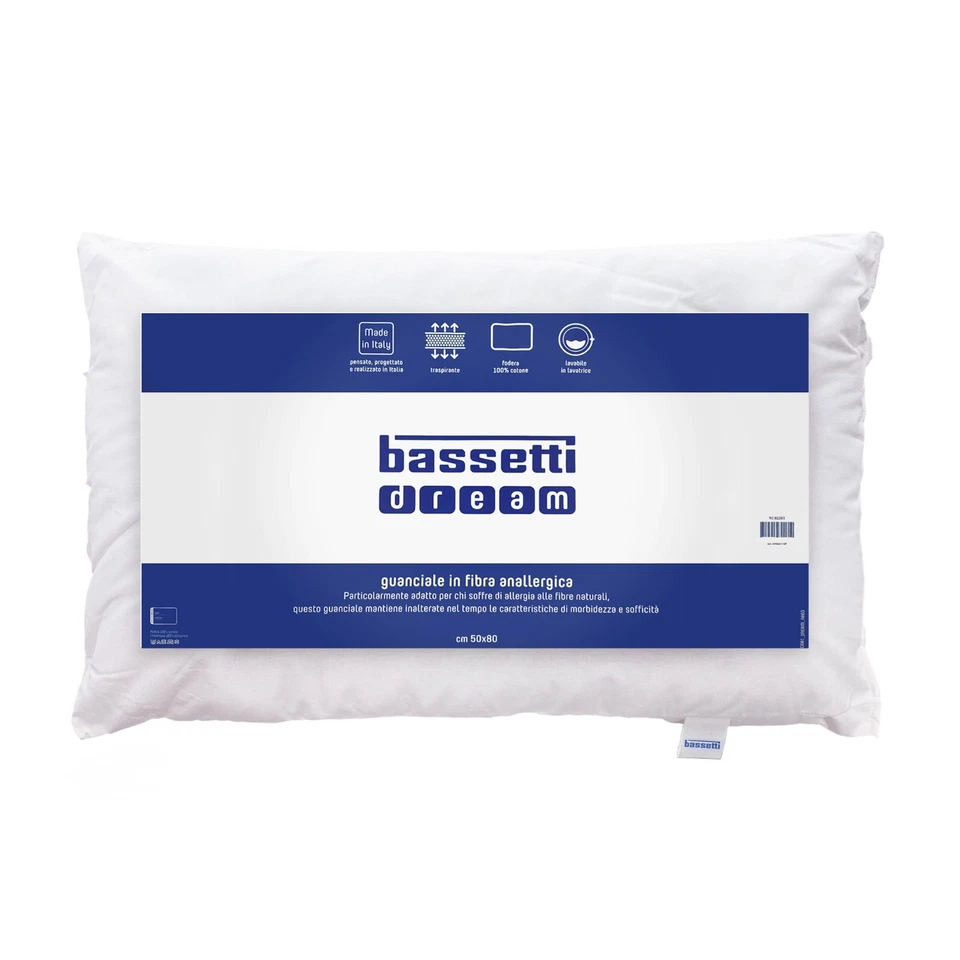 Guanciale Bassetti basso Cuscino made in italy puro cotone 500 grammi - Immagine 1 di 4