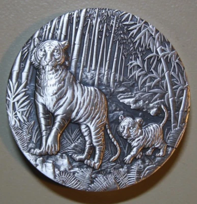 Australien 2 Dollars 2022 Year of the Tiger Lunar 2 Oz Silber #F6014 Antique - Bild 1 von 4