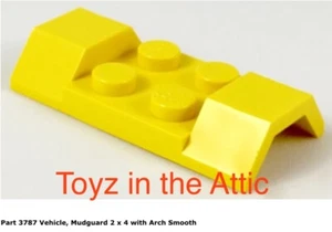 Lego 1x 3787 Blue Vehicle, Mudguard 2 x 4 with Arch Smooth Vg/Fair - Picture 1 of 2