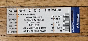 Straight No Chaser Concert Ticket Stub Park West April 10th 2010 Full Ticket  - Picture 1 of 2