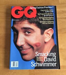 GQ Magazine mars 1996 David Schwimmer couverture sans étiquette kiosque à journaux
