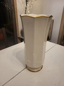 NORITAKE IVORY CHINA 9.5" Tall Gold Trimmed Vase RARE EUC - Picture 1 of 6