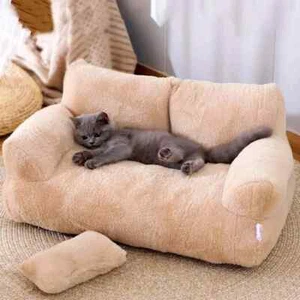 Sofá cama gato mascota suave cálido calmante nido cachorro cojín colchón grande - Imagen 1 de 10