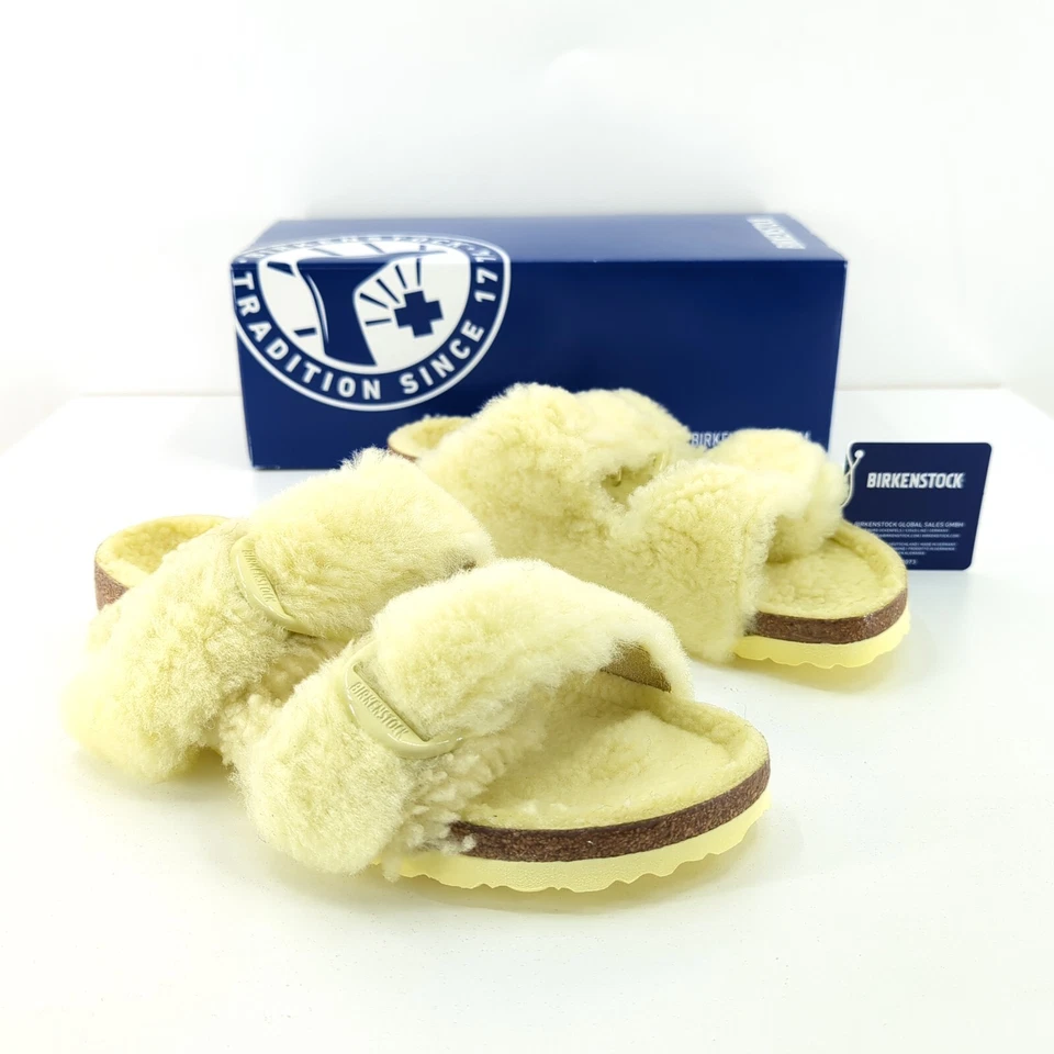 BIRKENSTOCK ARIZONA TEDDY RIVER POPCORN BIG BUCKLE SANDAL SHERLING 39/8