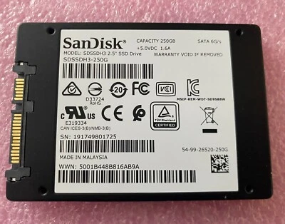 SanDisk Ultra 3D SSD 250GB SDSSDH3-250G SATA 6gbs 2.5" Solid State Drive - Image 1 of 2