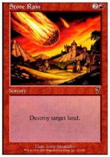 1x Stone Rain - Foil Light Play, English 7th Edition MTG Magic