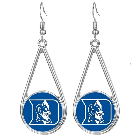 Blue Devils Womens Silver Drop Dangle Earrings w Gift Pkg D29 Cover