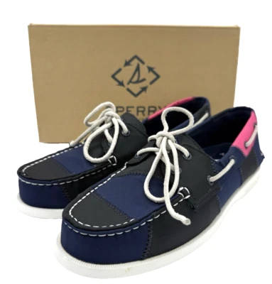NEW Sperry 2 EYE Bionic Boat Shoe Navy/Pink/Green Women's US Size 8M STS83732 - Image 1 of 4