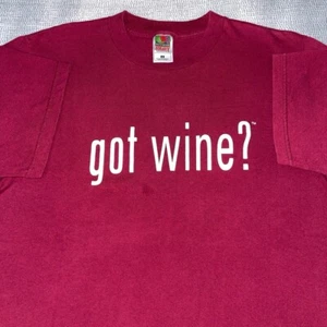 Vintage Got Wine? Humor Quote T-shirt Size M Got Milk Parody Y2K Funny Alcohol - Picture 1 of 6