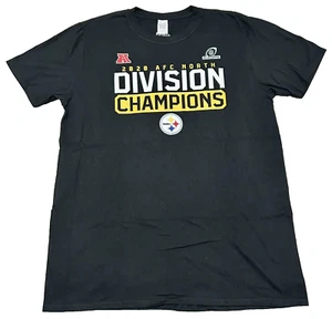 2020 Fanatics Pittsburgh Steelers Division Champions Black T-Shirt Men's Size L - Picture 1 of 4