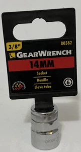 GearWrench #80382 3/8" DRIVE 6 POINT STANDARD METRIC SOCKET 14MM - Picture 1 of 4