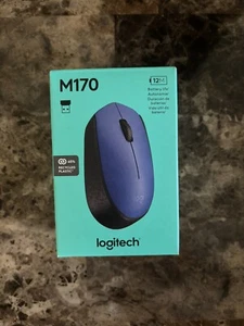 Logitech M170 Wireless Mouse Blue/Black Computer Accessory USB Connect New - Picture 1 of 4