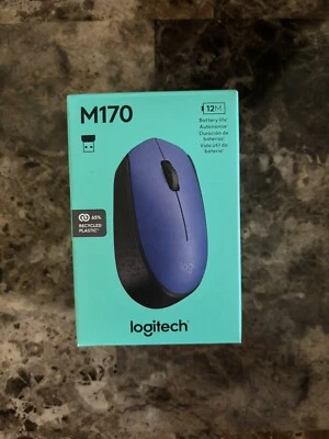 Logitech M170 Wireless Mouse Blue/Black Computer Accessory USB Connect New - Image 1 of 4