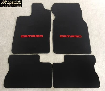 Tapis De Sol pour GM Chevrolet Camaro Année Fab. 1993-1997 Rouge Velours 4teilig - Photo 1/4