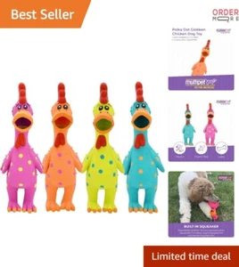 11.5-Inch Latex Polka Dot Dog Toy Squeaker Chew Durable Plush Filling - Picture 1 of 10