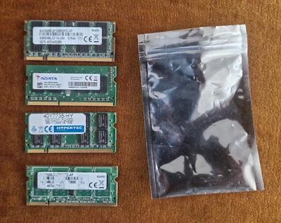 4 x 2GB sticks - 2GB Laptop Ram Memory ADATA HYPERTEC NCR ETC - Image 1 of 4