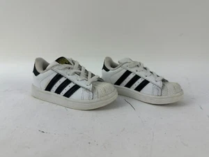 adidas Superstar Baby Size 7K White Black Walking Athletic Shoes Sneakers C77913 - Picture 1 of 6