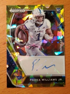 2021 Prizm Draft Picks Auto Gold Ice #87 Pooka Williams Jr. Kansas Rookie RB - Image 1 of 2