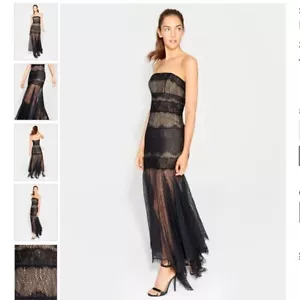 NWT Halston Strapless Lace Handkerchief Gown Size 14  (Original Price $695) - Picture 1 of 21