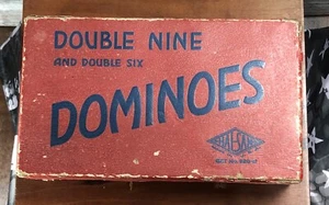 Vintage Double Nine & Double Six Halsam Dominoes 920W Complete Set w/ Directions - Picture 1 of 12