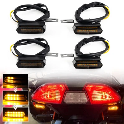 Luz intermitente LED intermitente de manillar para motocicleta 4 piezas para Harley Davidson Foto 1 de 4