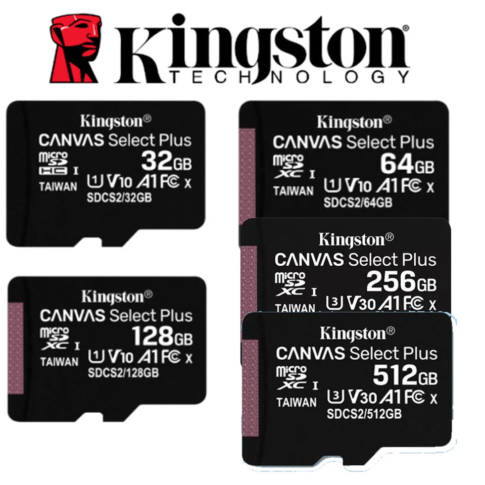 MICRO SD SDHC 32G 64G 128GB 512GB 100MB/S KINGSTON SCHEDA MEMORIA CARD CLASSE 10 - Immagine 1 di 4