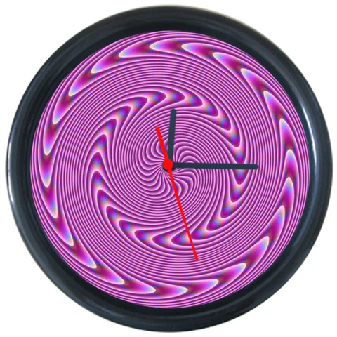 295025 Purple Rotate Circle 3D Optical Illusions Psychedelic 3D Wall Clock Cover