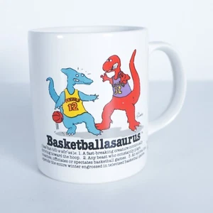 Vintage Basketball Tasse Basketball ASaurus Galbraith 1986 Talking Tops Dinosaurier Saurus - Bild 1 von 7