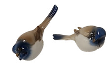 Vintage Bing & Grondahl Porcelain Pair of Titmouse Bird Figurines 1633 & 1635