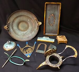 Vintage 50's Judica Brass and Enamel Lot 10 Pieces in all