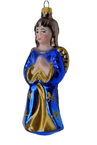 GERMANY LAUSCHA HAND MADE GLASS ADORNING ANGEL ORNAMENT VINTAGE - Picture 1 of 6