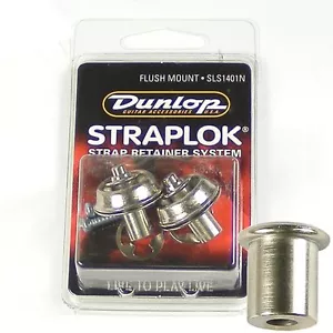 Dunlop 'Straplok' Guitar Strap lock set, Flush Mount Nickel, SLS1401N - Picture 1 of 2