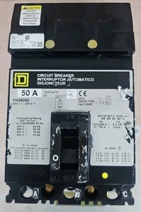 FH36050 Square D 50 Amp 600 Volt I-Line Circuit Breaker Chipped See pics - Picture 1 of 5
