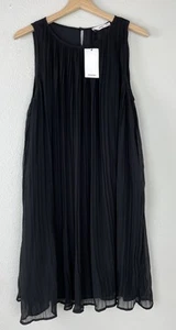 Neu mit Etikett Mango MNG schwarzes plissiertes Minikleid ärmellos Trapez Größe 6/Medium - Bild 1 von 11