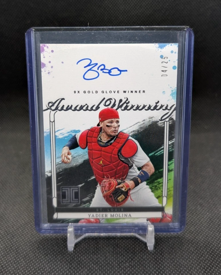 Yadier Molina 2025 Panini Impeccable #04/25 Award Winning Auto Cardinals AWA-YM - Image 1 of 2