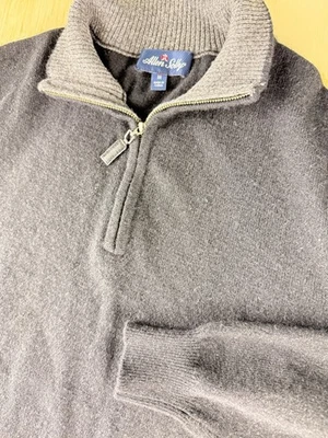 Allen Solly Men’s 100% Cashmere Sweater M Beige Quarter Zip Pullover  Luxury - Image 1 of 4