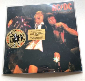 AC/DC 'IF YOU WANT BLOOD' 2024 50th ANNIVERSARY SPECIAL EDITION GOLD VINYL LP NM - Picture 1 of 9