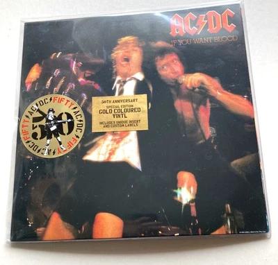 AC/DC 'IF YOU WANT BLOOD' 2024 50th ANNIVERSARY SPECIAL EDITION GOLD VINYL LP NM - Image 1 of 4