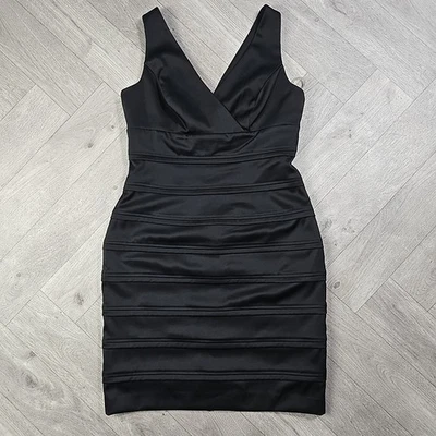 American Living Sz12  Sleeveless V-Neck Empire Waist Sheath Black Cocktail Dress - Image 1 of 4