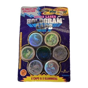 1994 POGS Sealed Hologram CAPS SLAMMER WHAMMERS - 6 cap 2 slammers NOS VINTAGE  - Bild 1 von 2