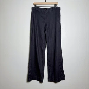 Pantalones de lino para mujer Michael Kors 10 azul marino pierna ancha oficina de complejo vacacional - Imagen 1 de 11