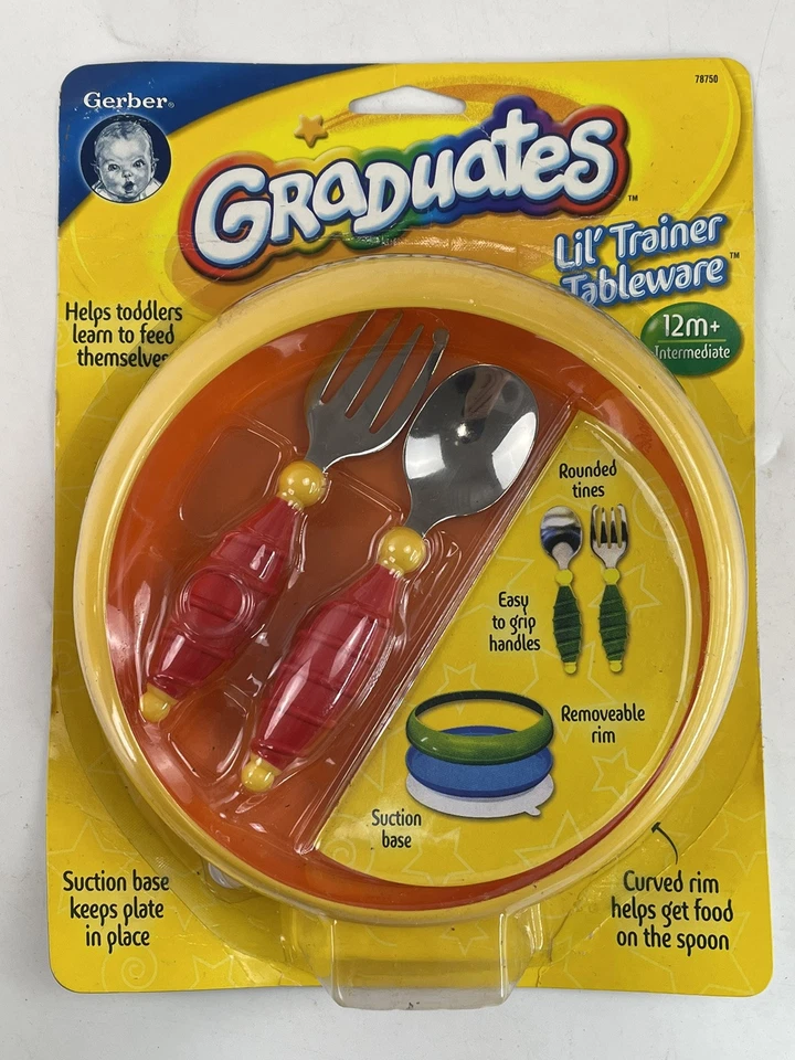 Juego de vajilla Gerber Lil' Trainer (por Nuk) - Plato naranja, tenedor y cuchara NUEVO Foto 1 de 2