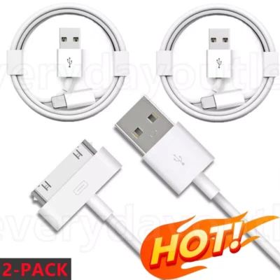 2pcs USB Cable Charger for Apple iPhone 4 3GS iPod iPad iPhone X XR 12 13 14 Max - Image 1 of 4