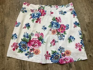 Joules UK 18 cremefarben Blumenmuster Posy knielanger A-Linien Baumwollrock sehr guter Zustand #T1 - Bild 1 von 10