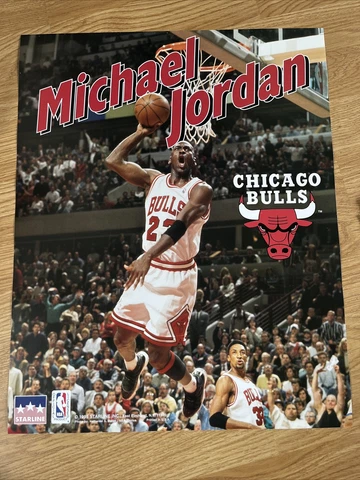 Vintage Michael Jordan Poster Chicago Bulls 1995 Starline New Cover