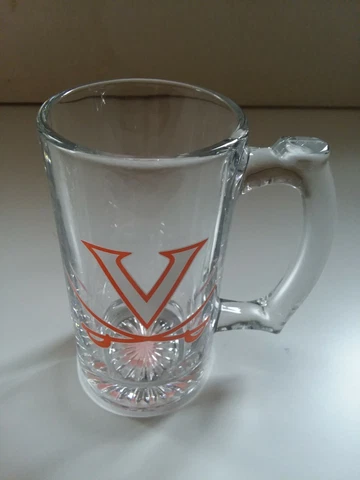 Virginia Cavaliers "5 1/2" Glass "D" Handle Mug NCAA ACC New Cover