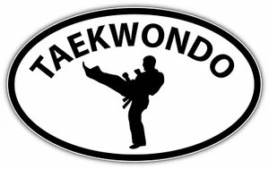 Calcomanía adhesiva para parachoques de coche deportivo ovalada artes marciales de taekwondo 6"X4" - Imagen 1 de 1